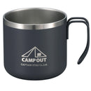 キャンプアウト ダブルステンレスマグカップ350 (ダークグレー)【UE-3571】