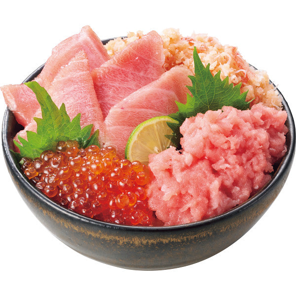 本マグロ大トロネギトロ紅ずわいいくら醤油漬け丼