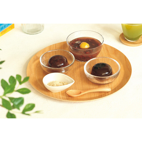 丹波黒豆茶と小豆茶のゼリー・大納言冷し栗ぜんざい