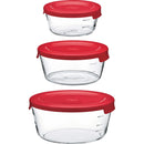 ハリオ　耐熱ガラス製保存容器　丸３個セット